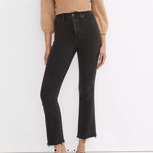 Madewell Cali Demi-Boot Jeans in Bayland (Black) Wash: Raw-Hem Edition
